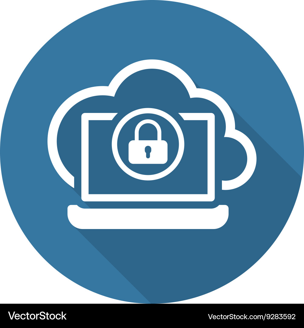 Secure cloud access icon flat design Vector Image