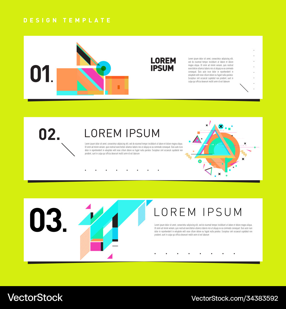 Set abstract banner web design template retro Set abstract banner web design template retro vector image