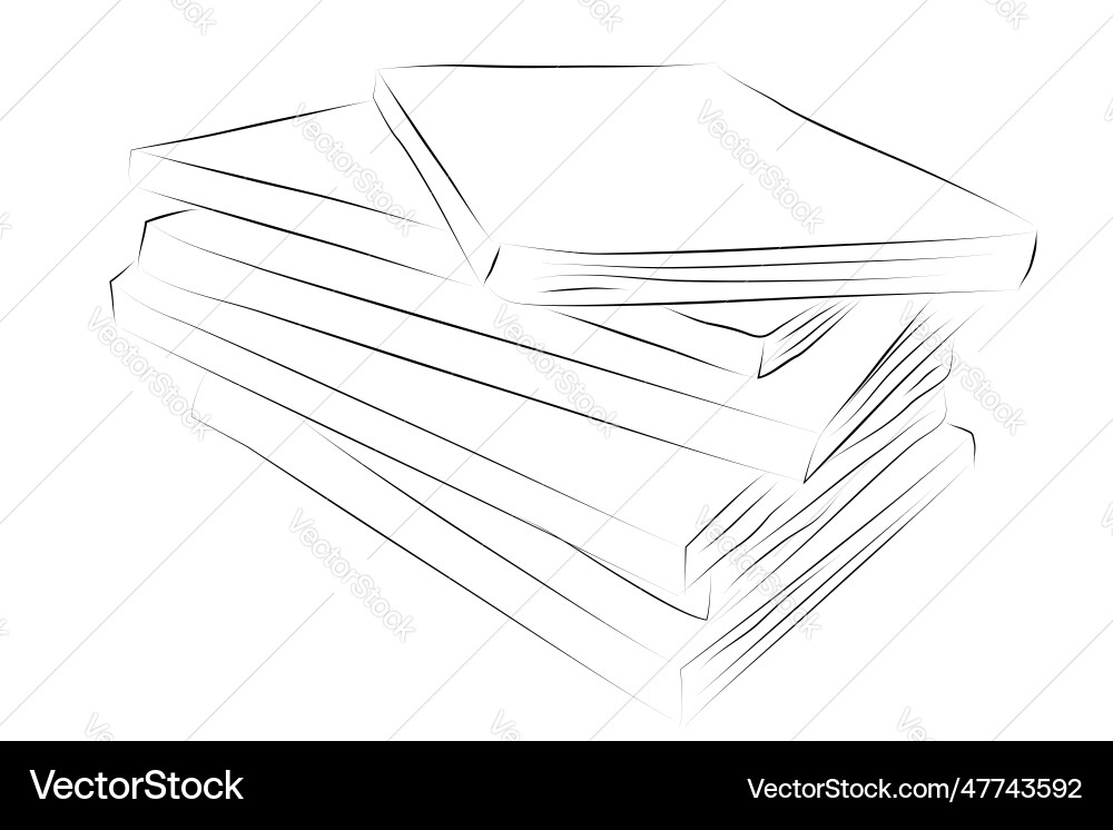 Simple hand draw sketch stack of book Vector Image