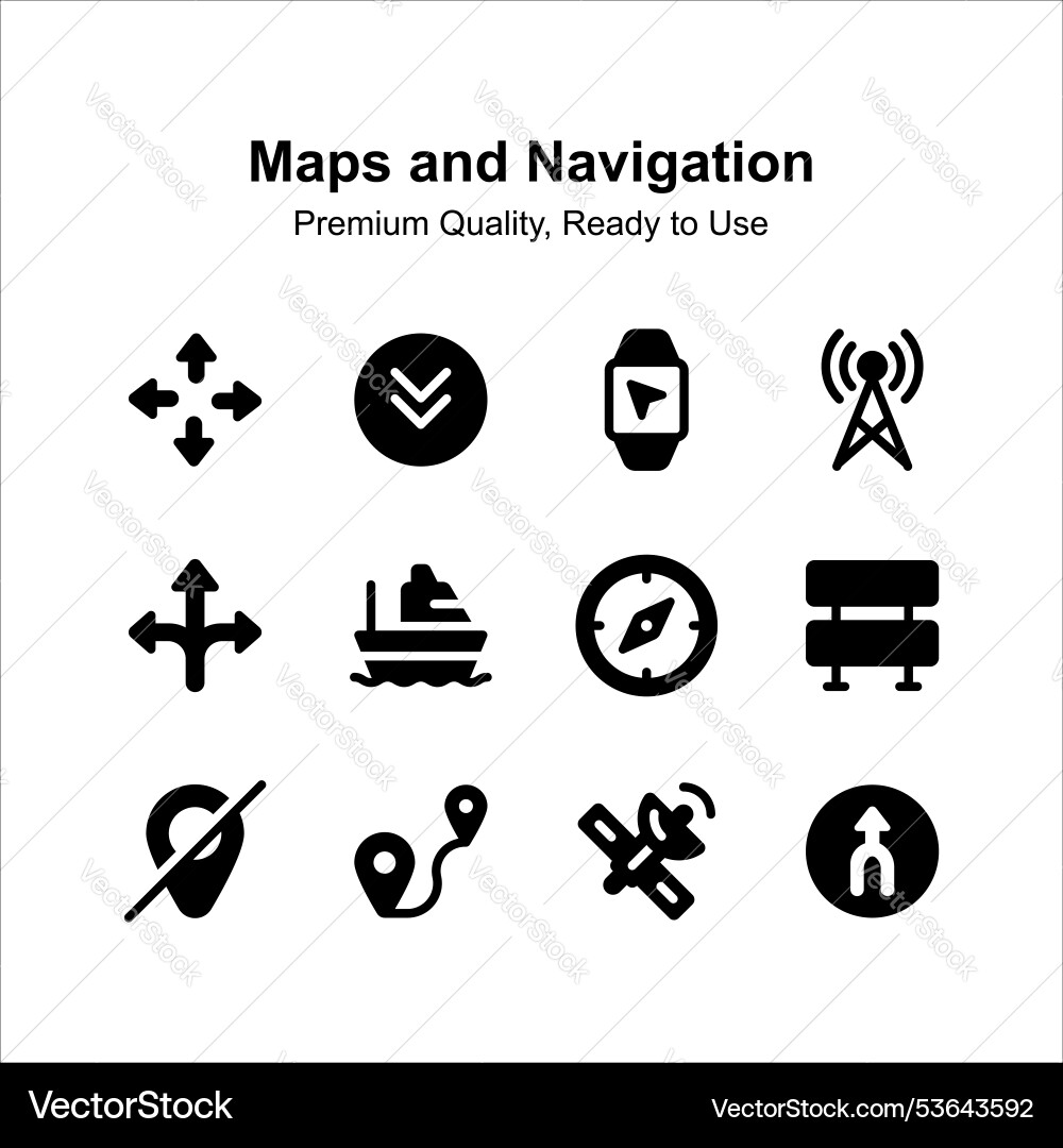 Take a look at amazing maps and navigation icons vector image