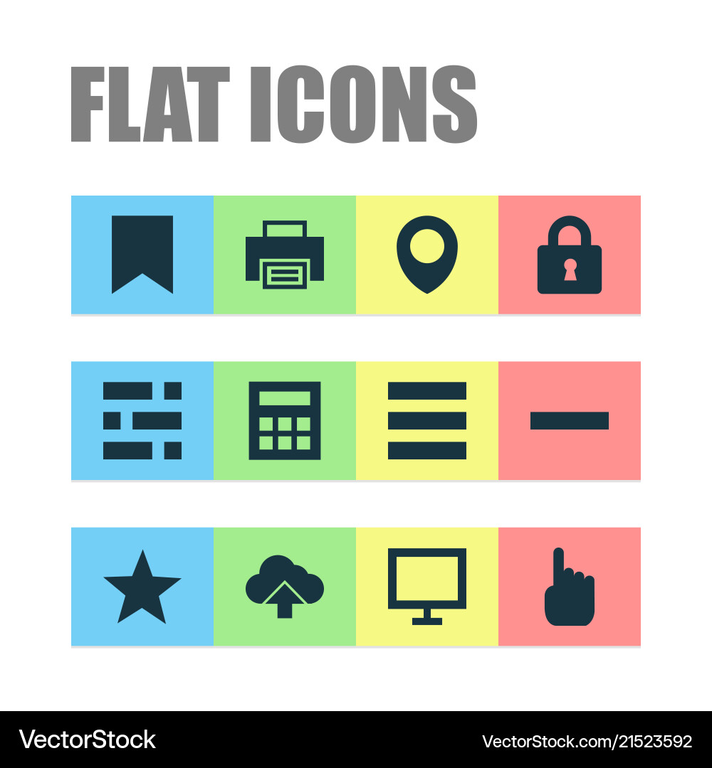 User icons set with dashboard lock arrow vector image