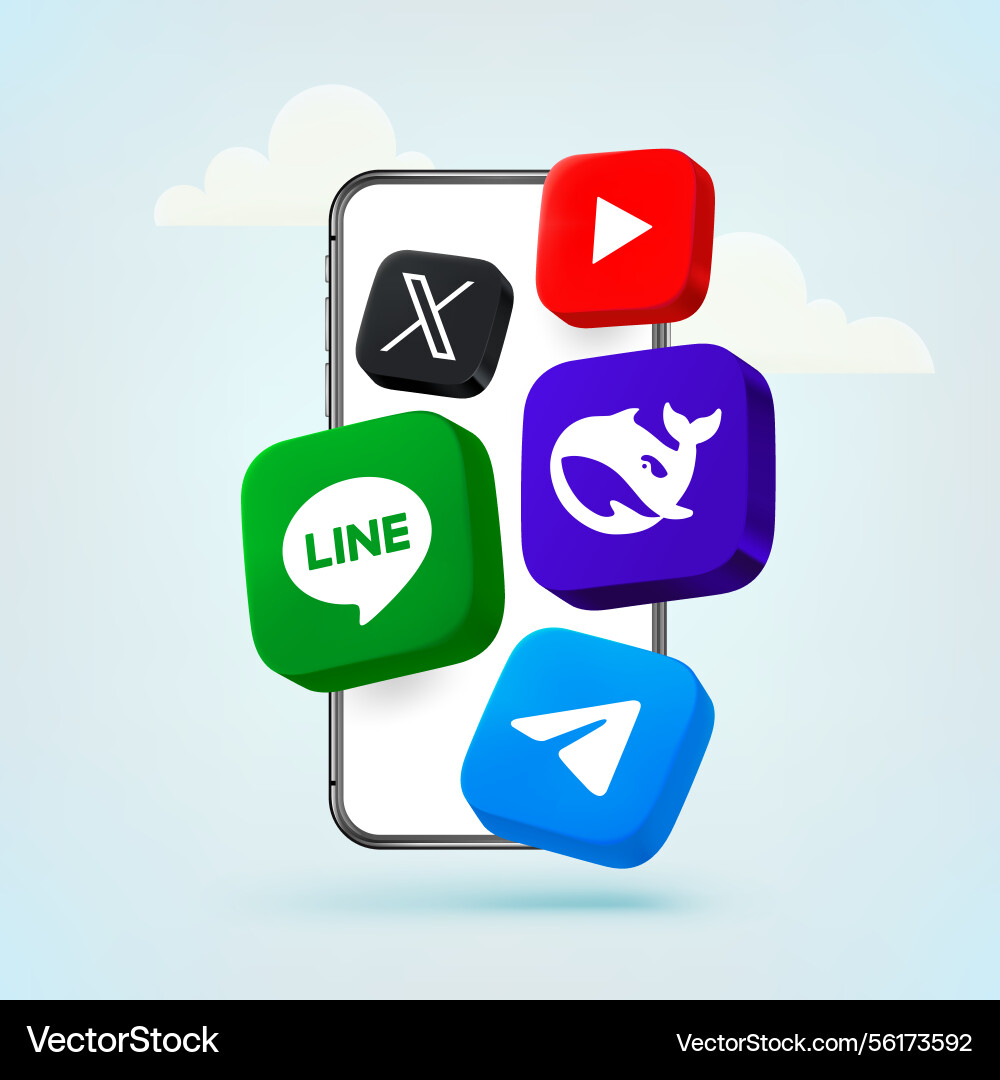 Using modern media platforms youtube x line Using modern media platforms youtube x line Vector Image