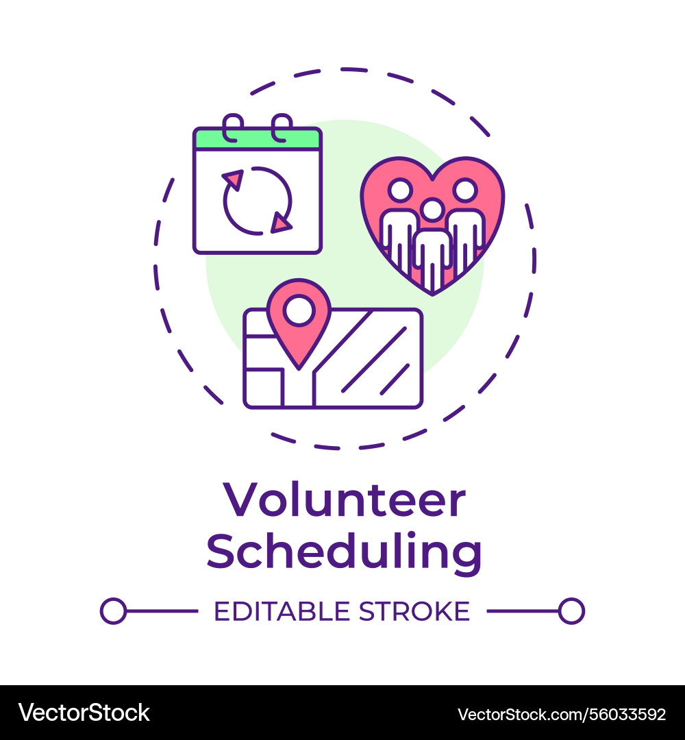 Volunteer scheduling multi color concept icon Volunteer scheduling multi color concept icon vector image