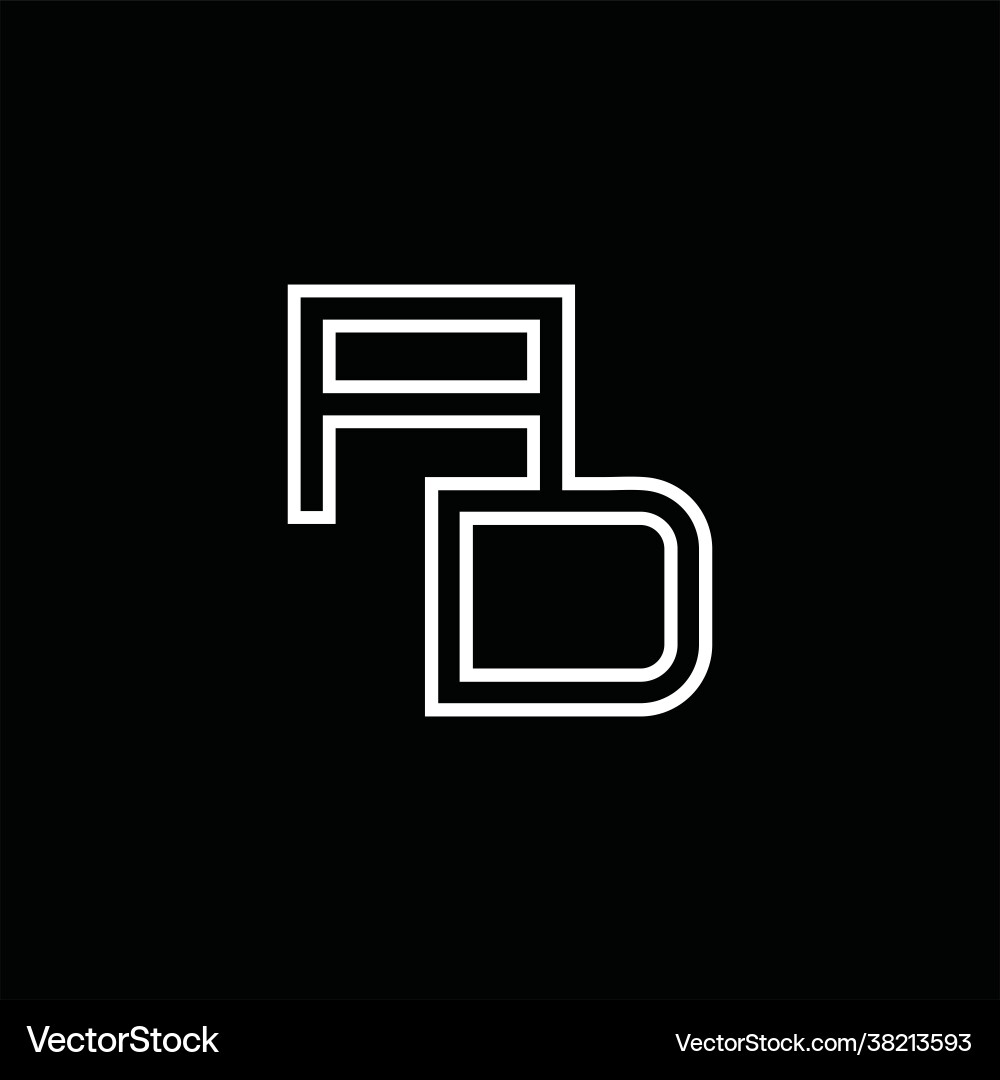 Ad logo monogram with circle rounded slice shape Ad logo monogram with circle rounded slice shape Vector Image