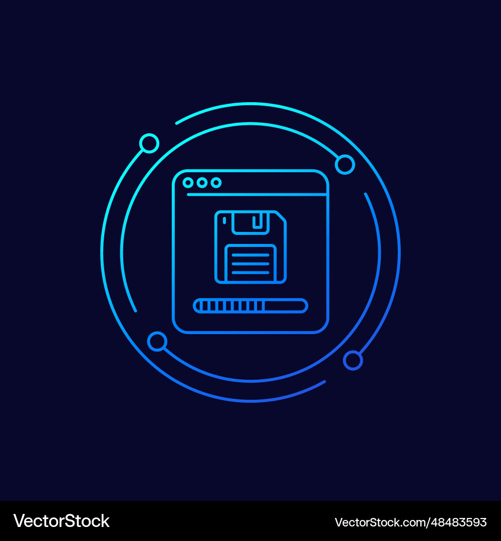Backup or copy files icon with a floppy disk Vector Image