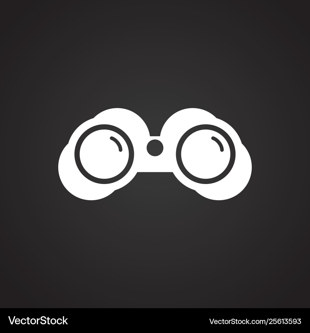 Binocular icon on background for graphic and web vector image