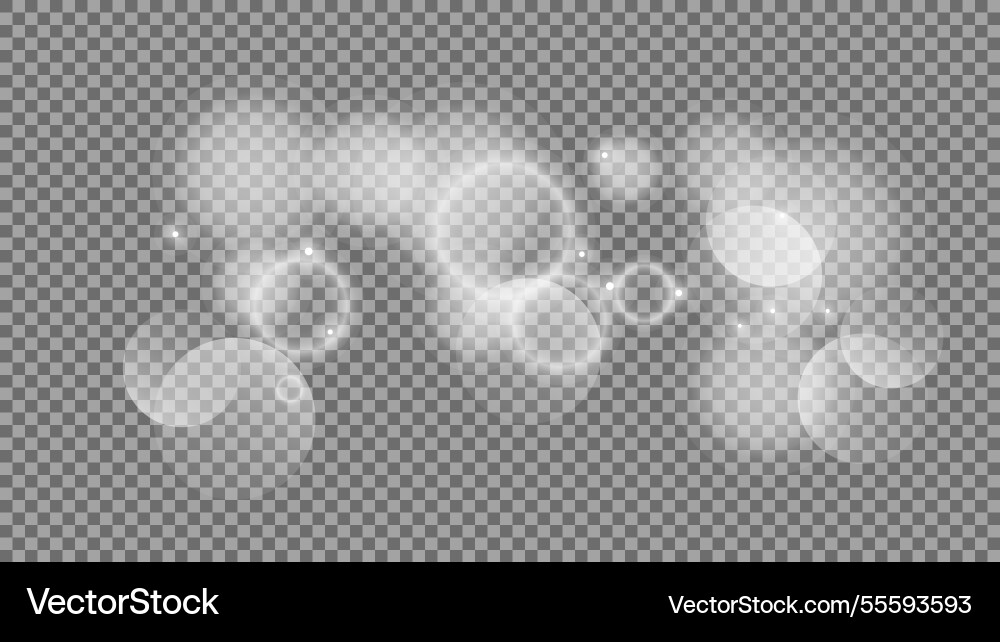 Bokeh circles on transparent background Bokeh circles on transparent background vector image