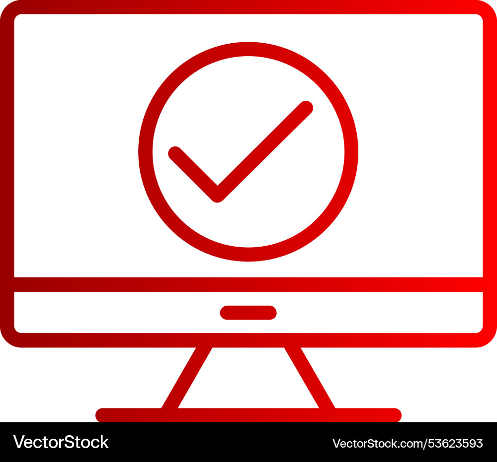 Checking line gradient icon vector image