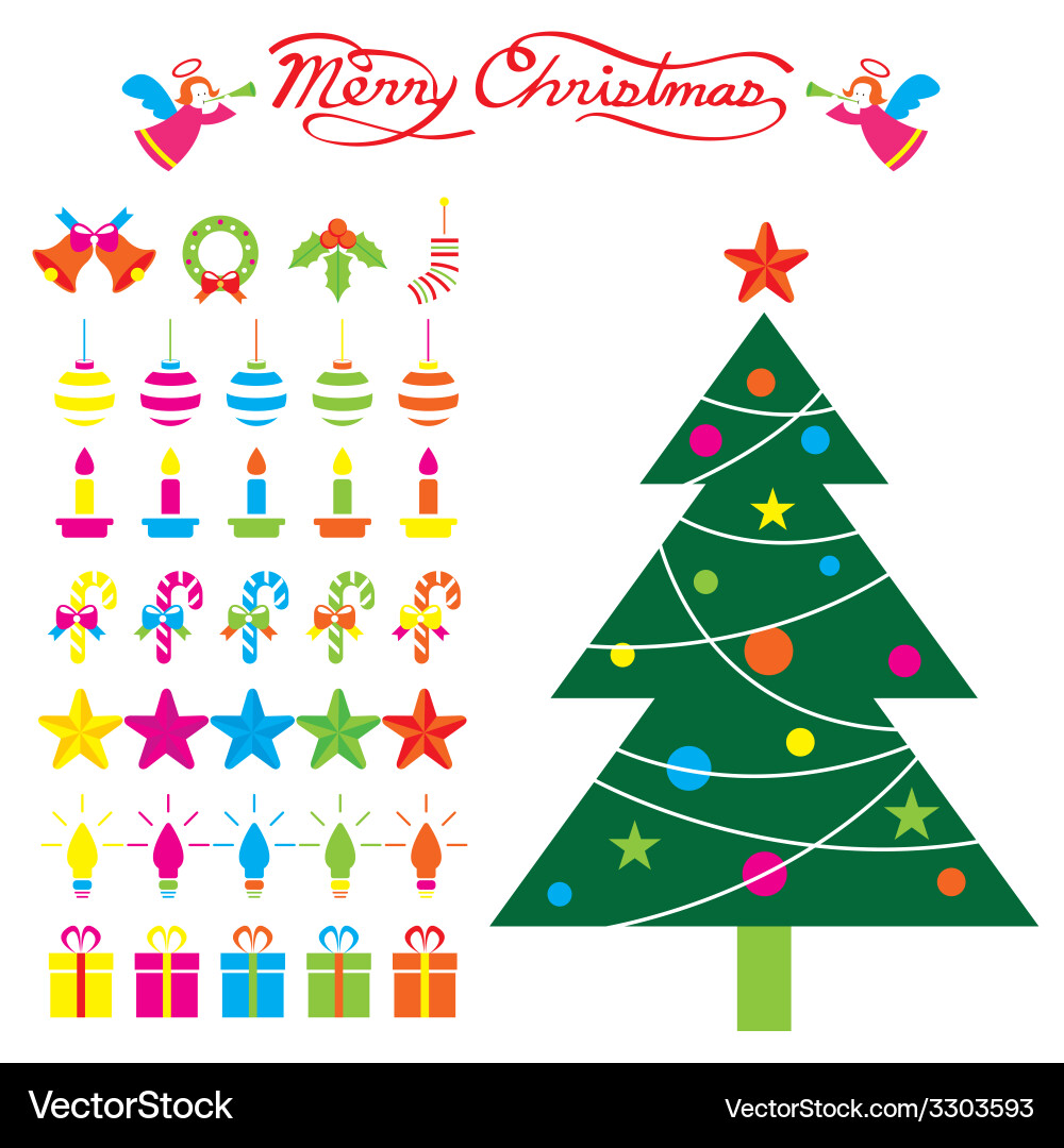 Christmas Decoration Objects Vector Image