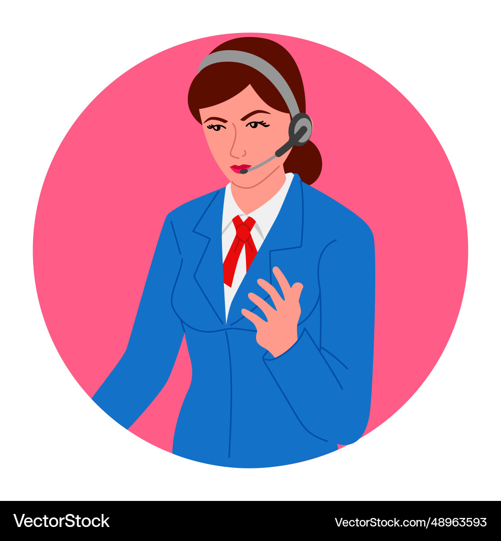 Clip art of a female customer service Clip art of a female customer service vector image