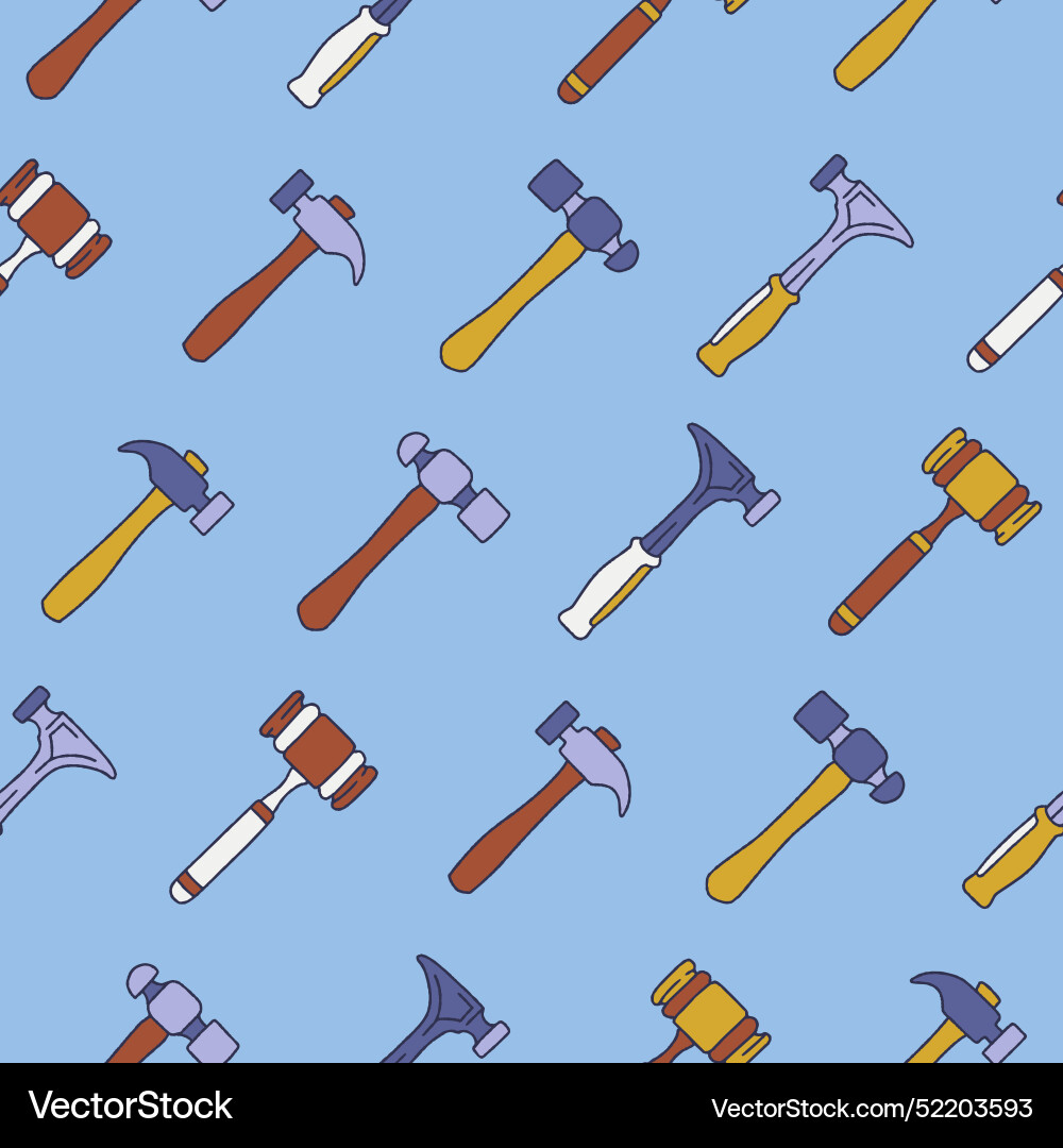 Collection of hammer seamless pattern for print Collection of hammer seamless pattern for print vector image