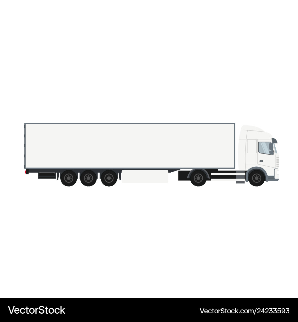 Container trailer truck with cold room Container trailer truck with cold room vector image