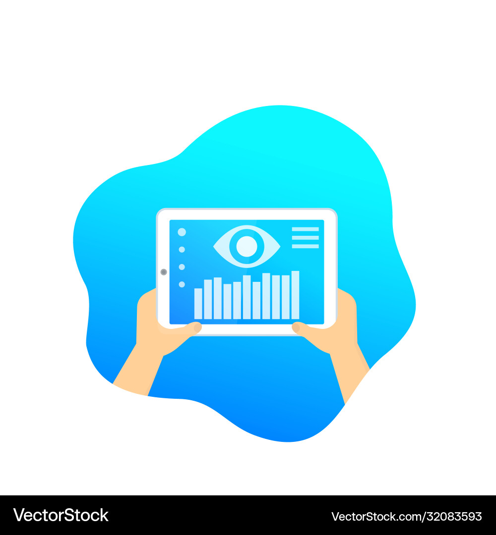 Data monitoring mobile software vector image