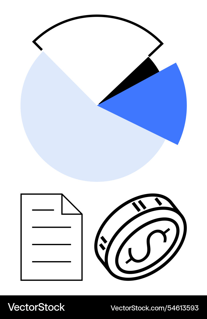 Financial analysis chart with pie graph document Financial analysis chart with pie graph document vector image