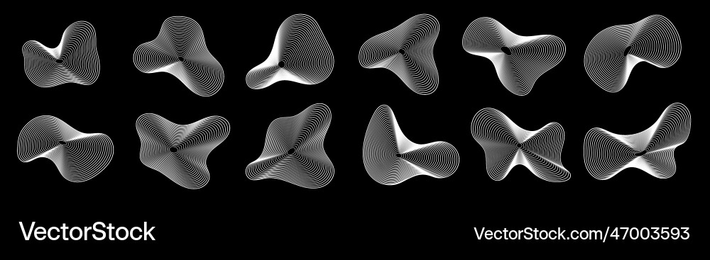Fluid Amorphous Lines - Synthwave Effect vector image