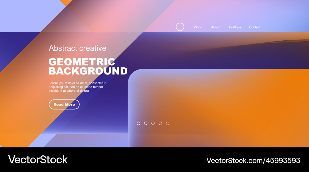 Fluid gradient triangles landing page background Vector Image