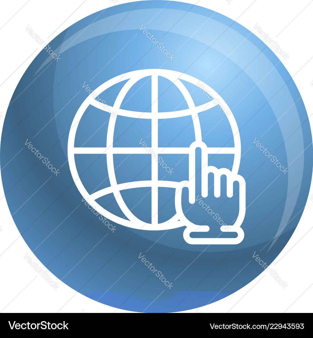 Global hand click icon outline style Global hand click icon outline style vector image