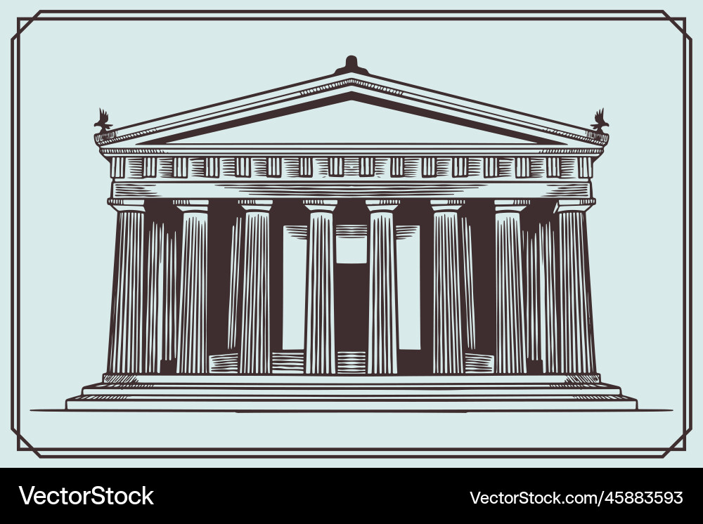 Hand gezeichnete alte griechischen Gebäude im Vintage-Stil Hand gezeichnete alte griechischen Gebäude im Vintage-Stil vektorbild