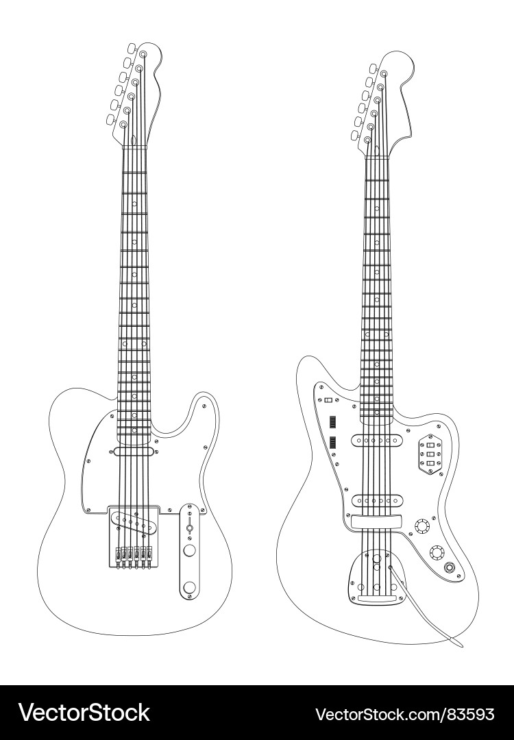 Isolated guitars Royalty Free Vector Image - VectorStock