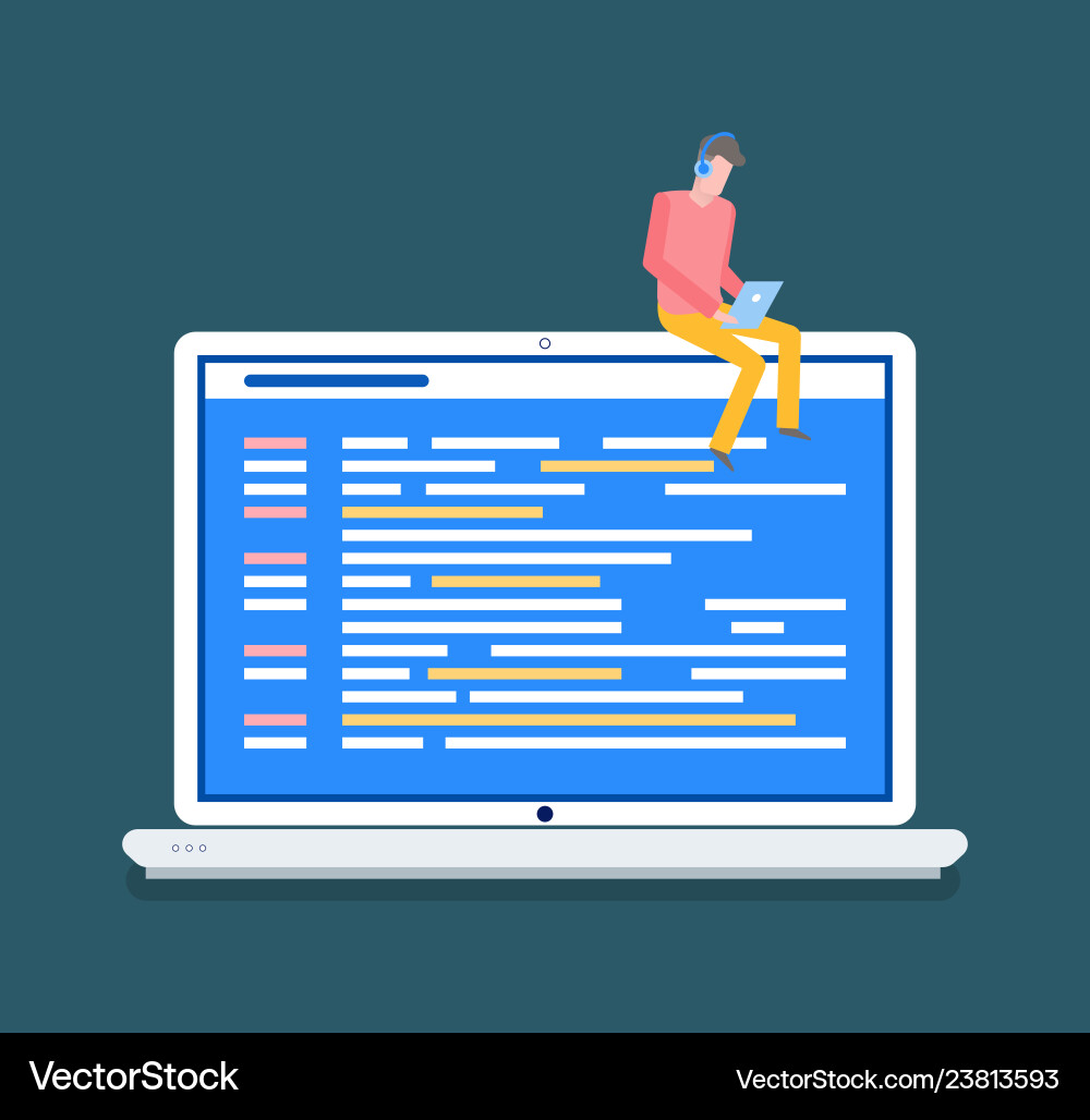 Laptop with open webpage working desktop Laptop with open webpage working desktop vector image
