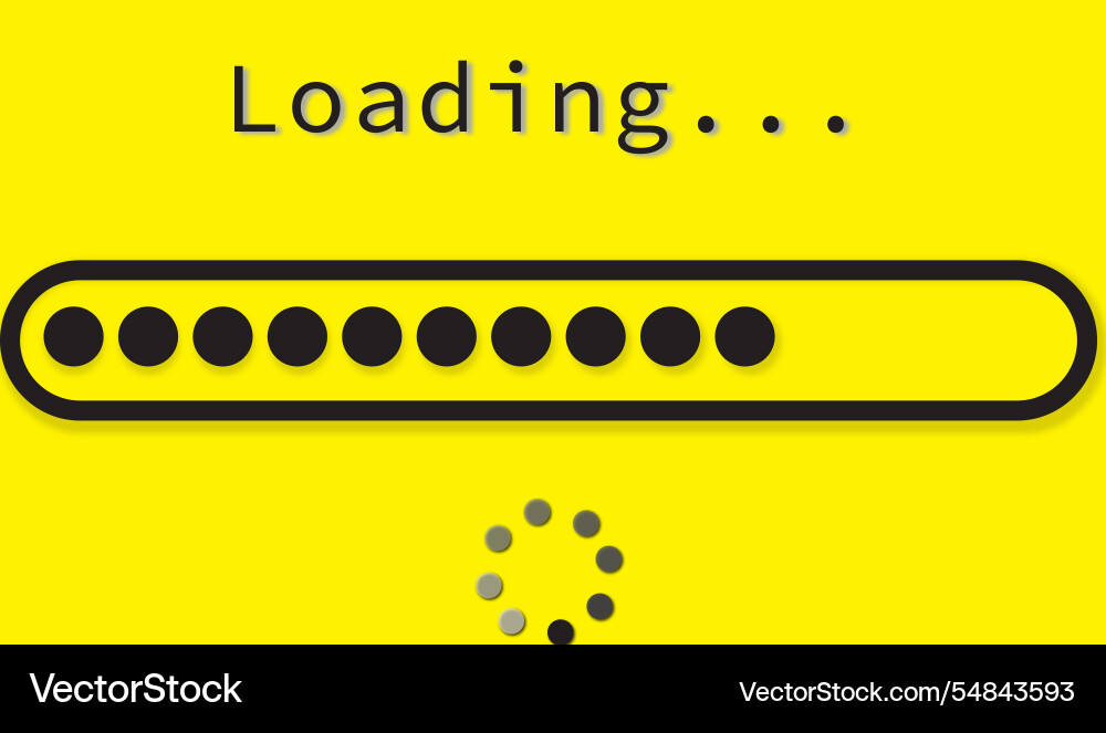 Loading bar and bottoms set design with yellow Loading bar and bottoms set design with yellow vector image