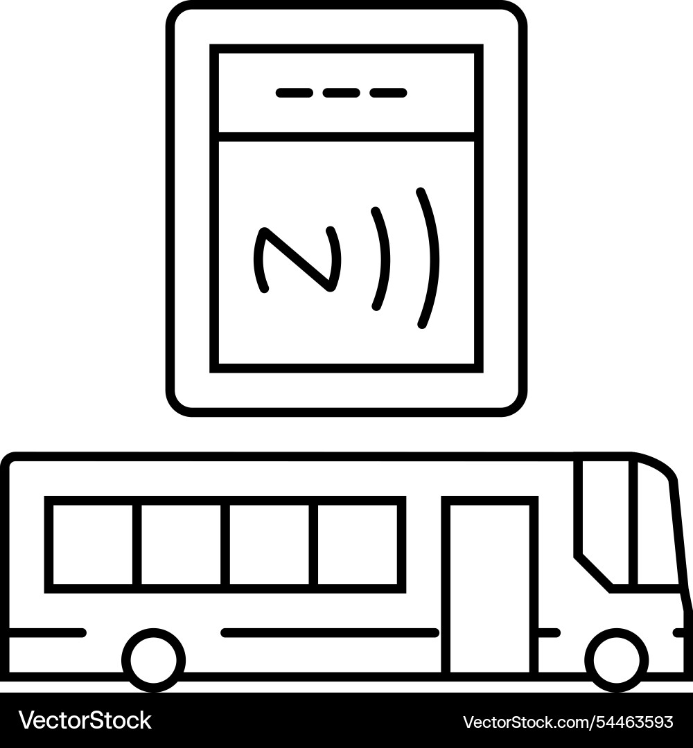 Phone tapping object nfc technology line icon Vector Image