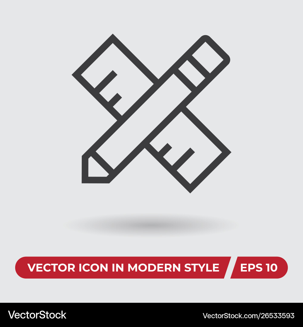 Ruler icon in modern style for web site Ruler icon in modern style for web site vector image
