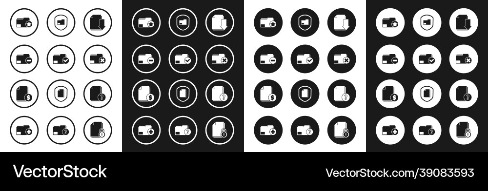Set document with download folder and check mark Vector Image