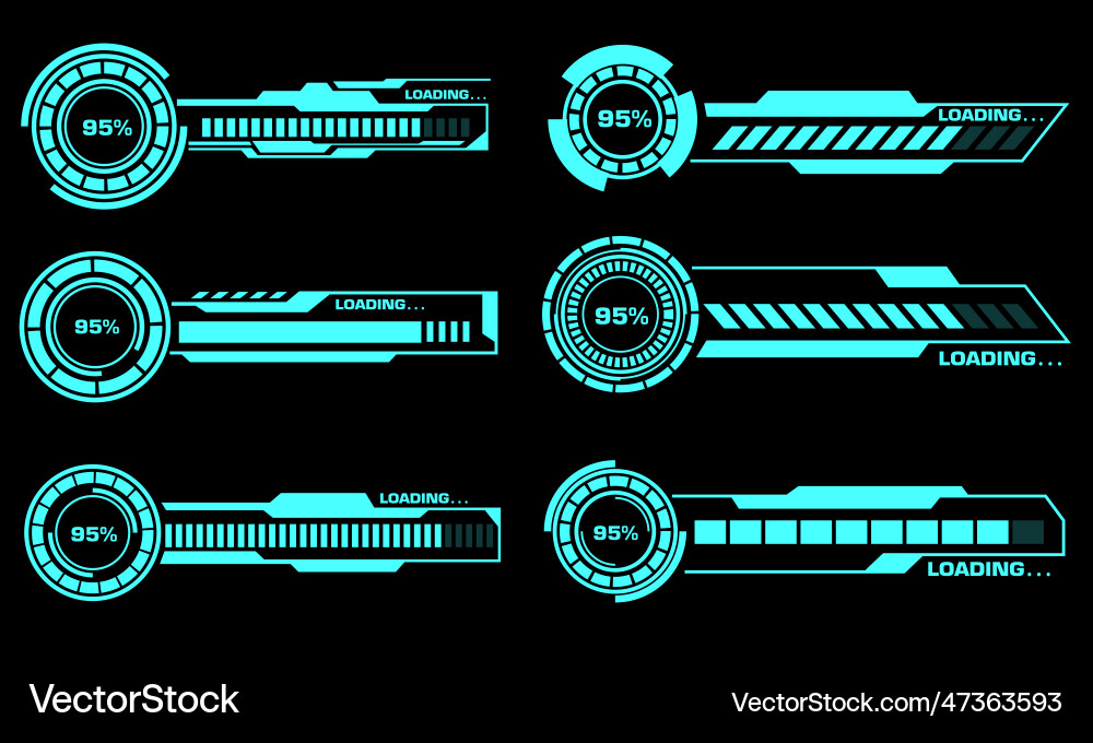 Set von hud moderne Lade Fortschrittsbars Benutzer Set von hud moderne Lade Fortschrittsbars Benutzer vektorbild