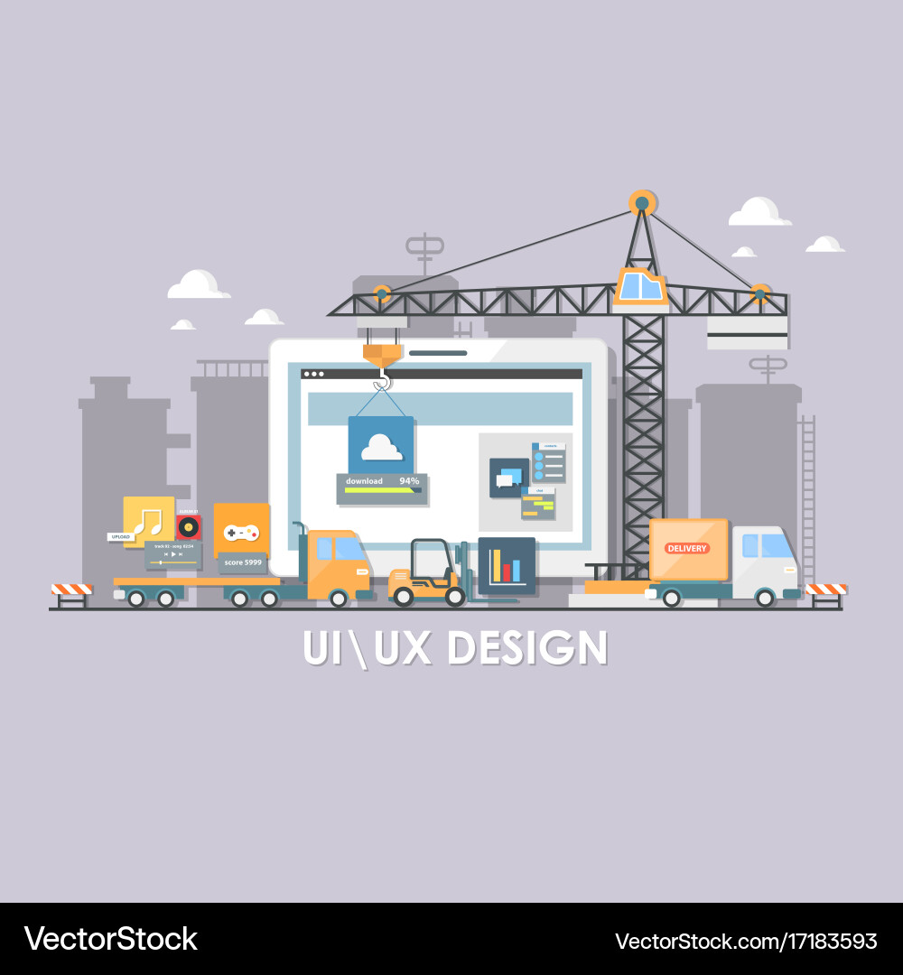 User interface build flat design Vector Image