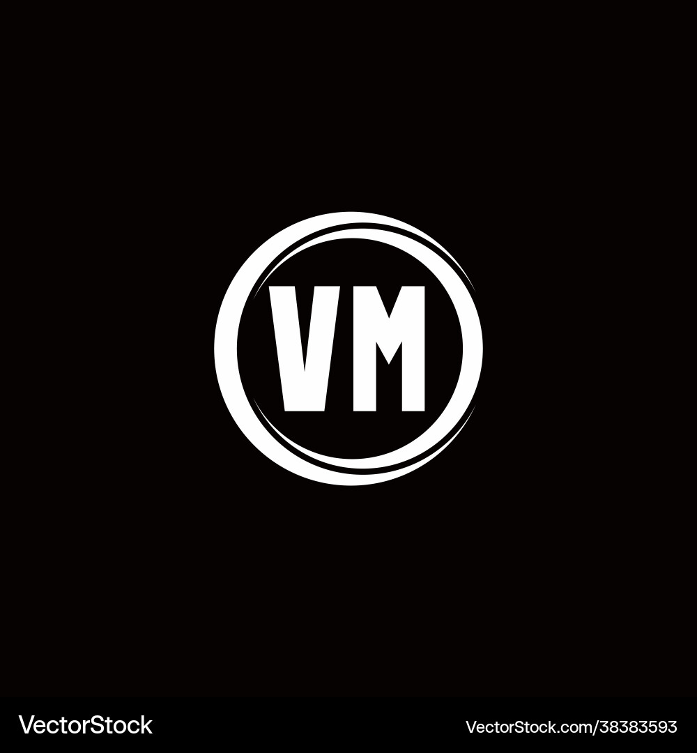 Vm logo initial letter monogram with circle slice Vector Image