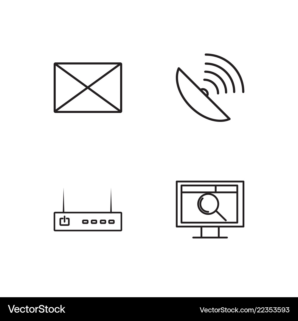 Web simple outlined icons set Vector Image