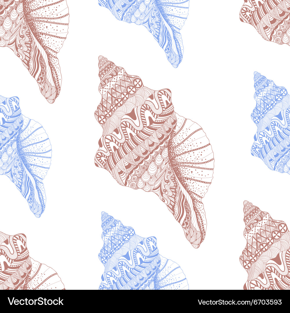 Zentangle Seashell Pattern vector image