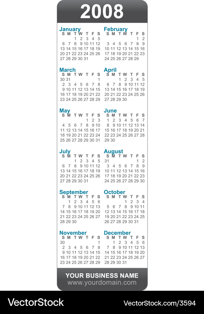 2008 calendar bookmark Royalty Free Vector Image 2008 calendar bookmark Royalty Free Vector Image