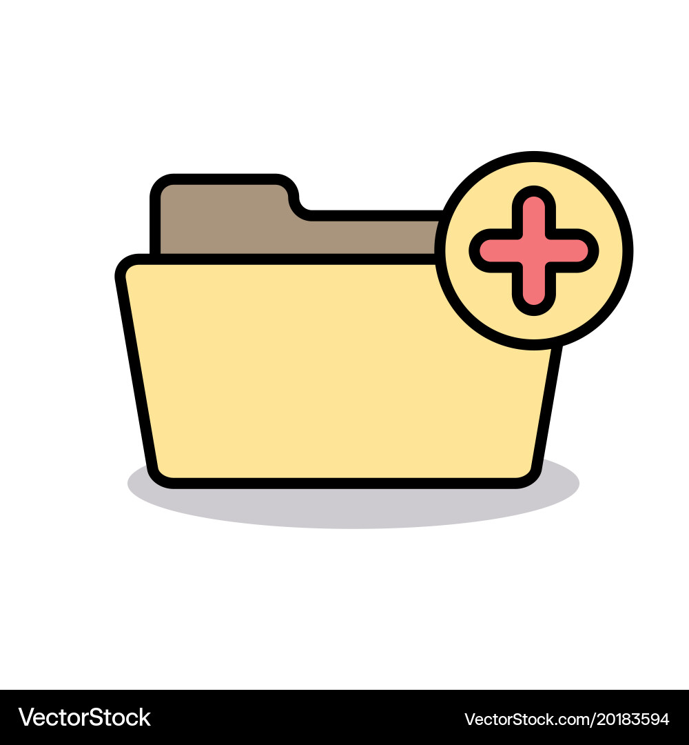 Add attach create folder make new plus icon vector image