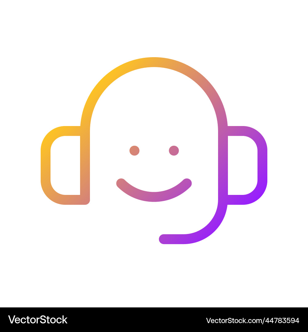 Call center pixel perfect gradient linear ui icon Call center pixel perfect gradient linear ui icon vector image