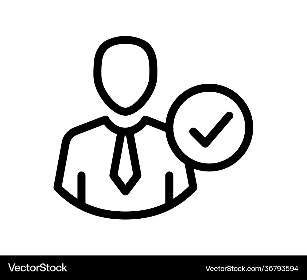 Check profile user single isolated icon vector image