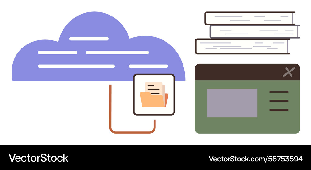 Cloud Storage & Data Management Vector Image