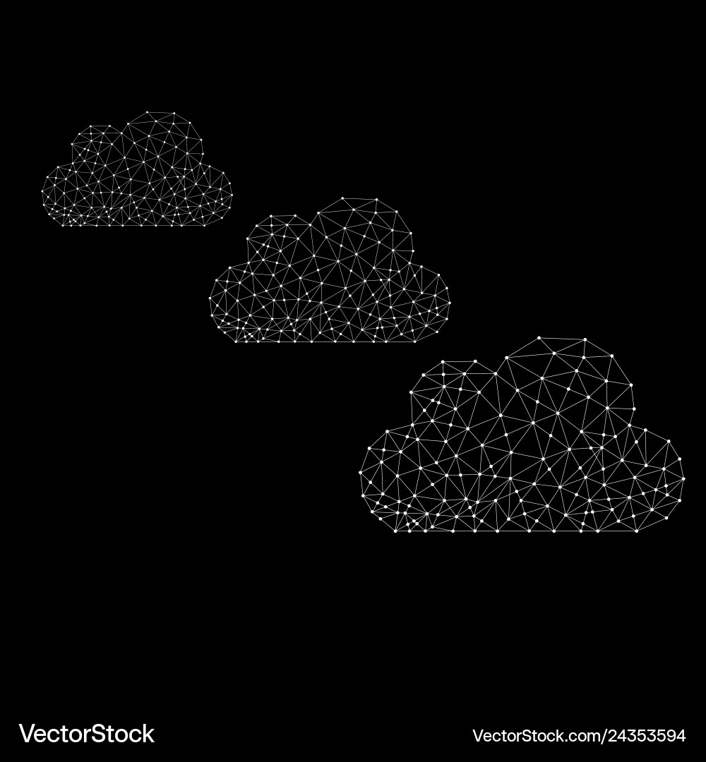 Clouds of glowing lines and dots abstract vector image