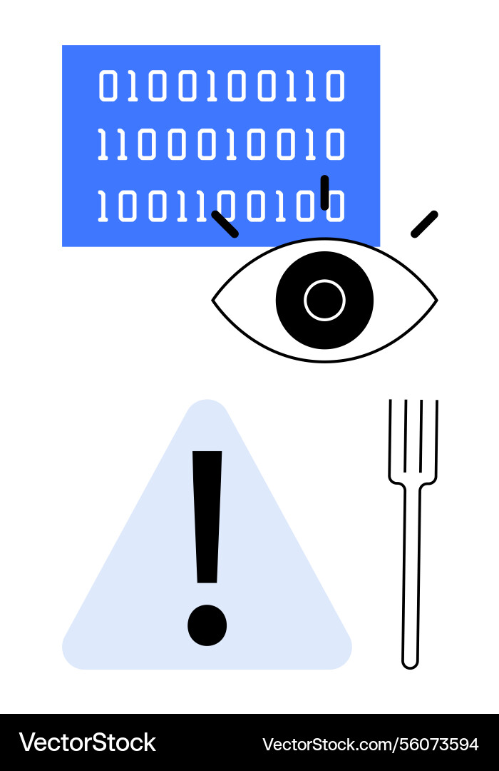 Digital vigilance concept with binary data eye Digital vigilance concept with binary data eye vector image