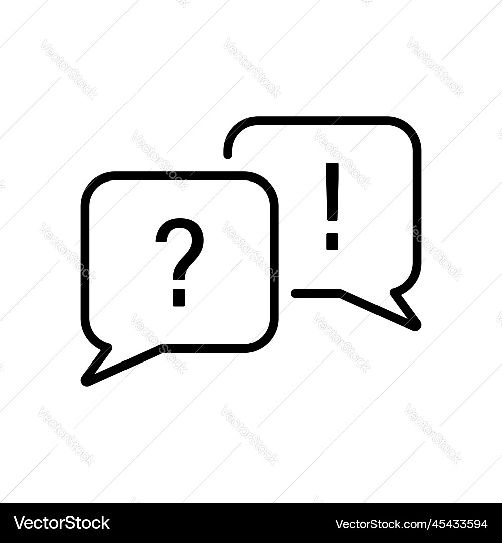 Exclamation mark and question on speech Exclamation mark and question on speech vector image