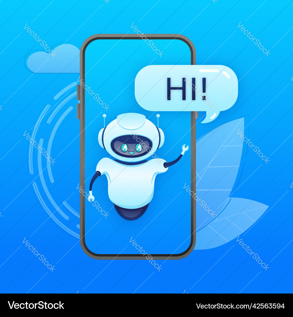 Flat chat bot for web design isometric Flat chat bot for web design isometric vector image