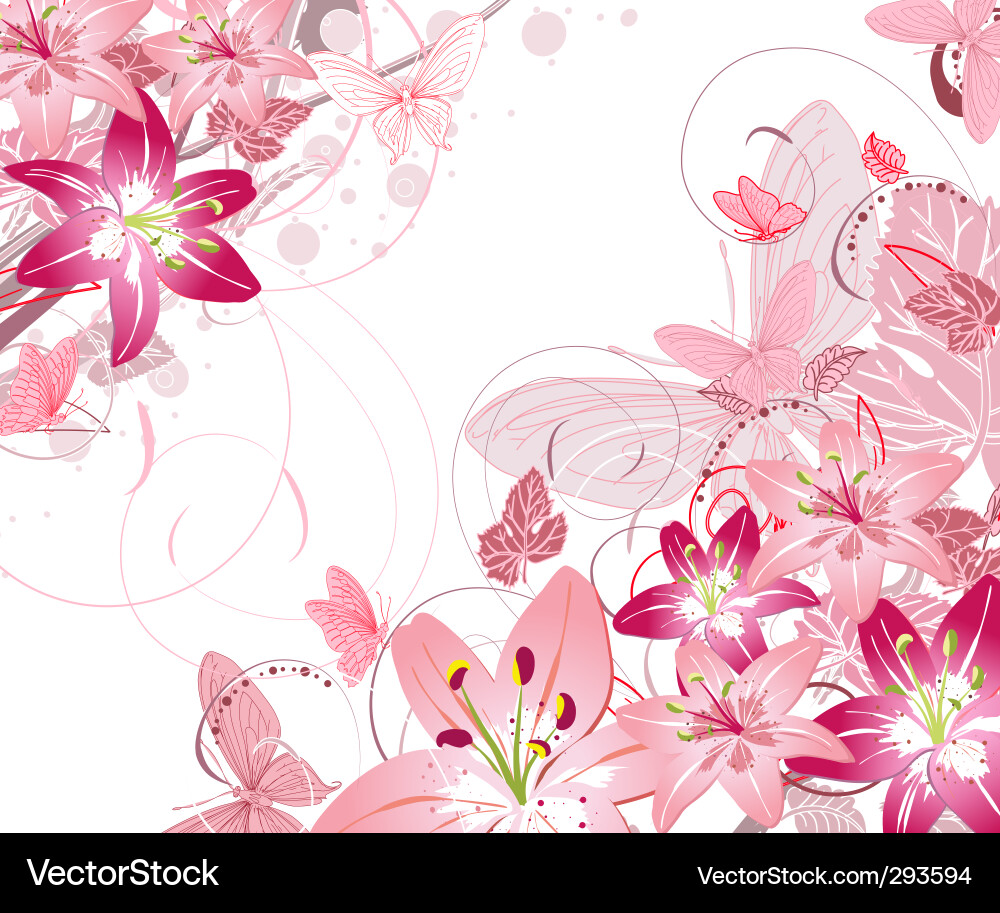 Floral pattern lilies Royalty Free Vector Image