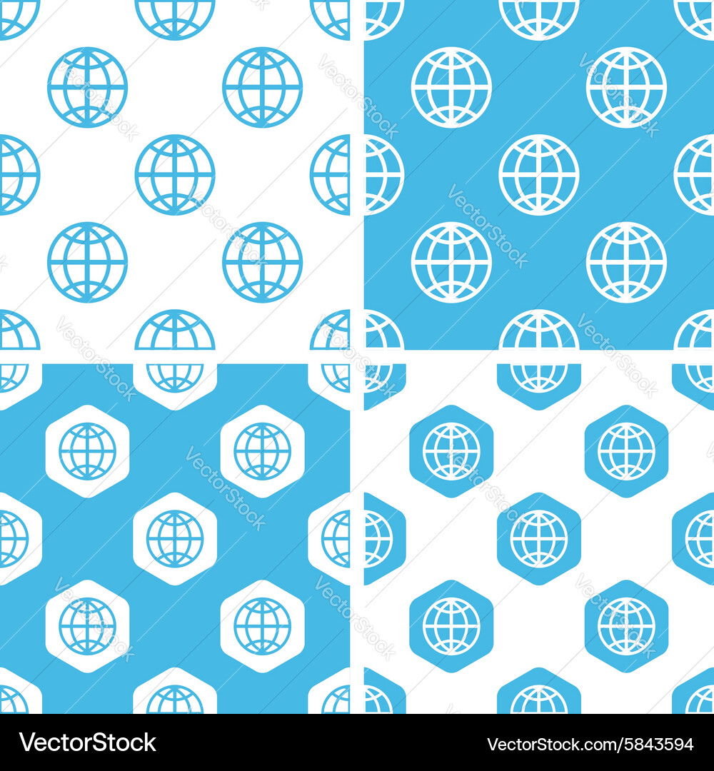 Globe patterns set Vector Image