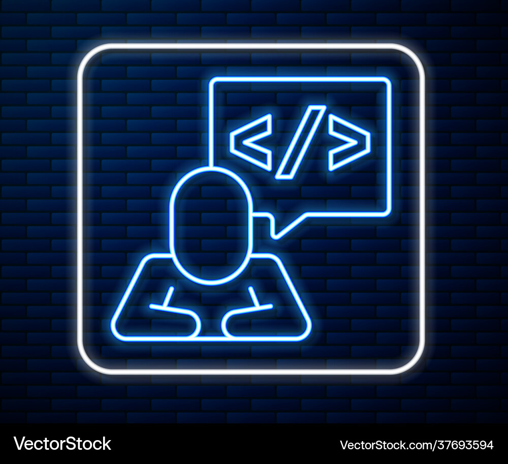Glowing neon line web design and front end Glowing neon line web design and front end vector image