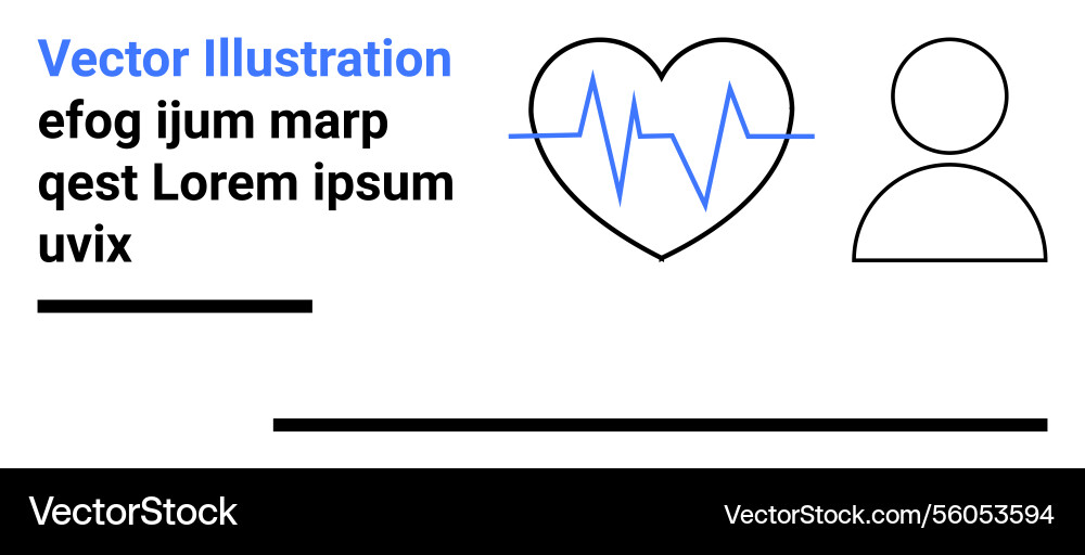 Heartbeat line inside heart shape with user icon Heartbeat line inside heart shape with user icon Vector Image
