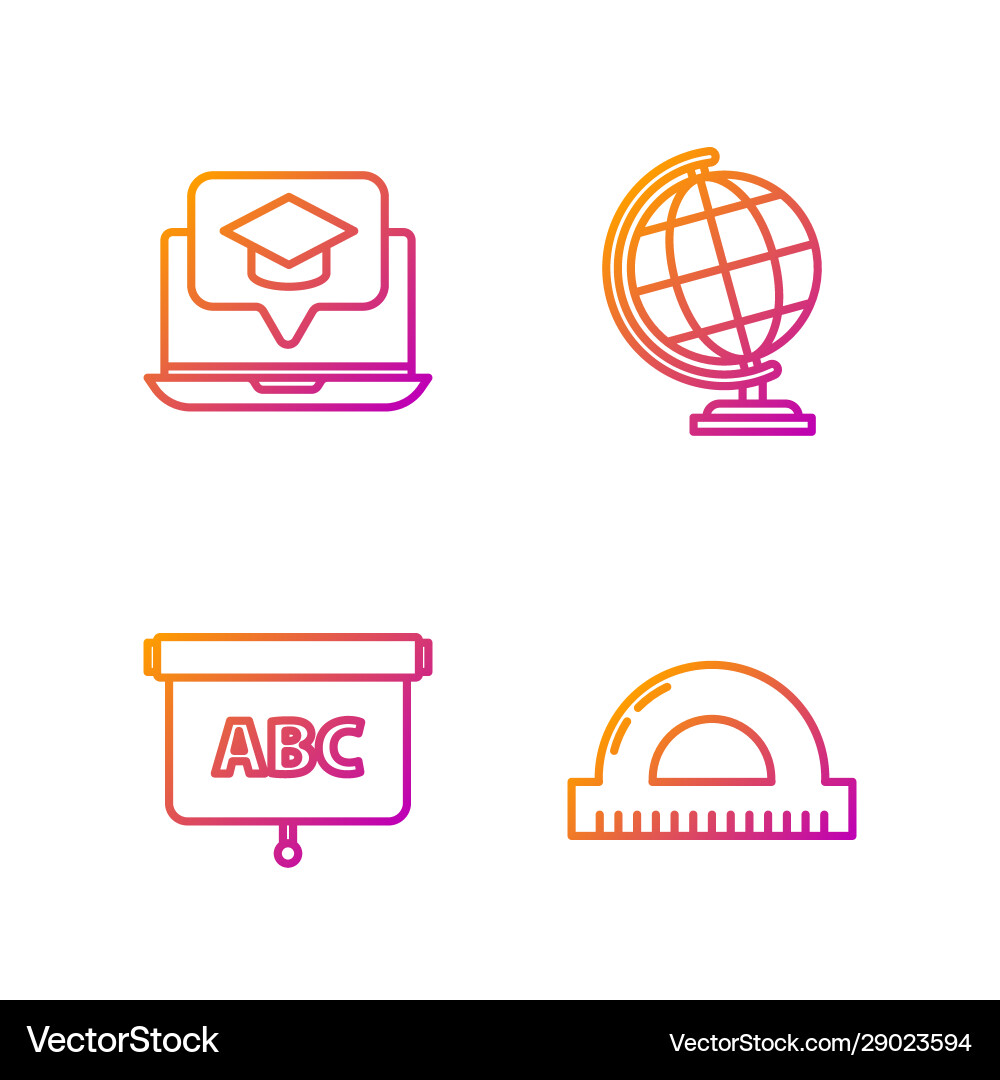Set line protractor grid for measuring degrees Vector Image