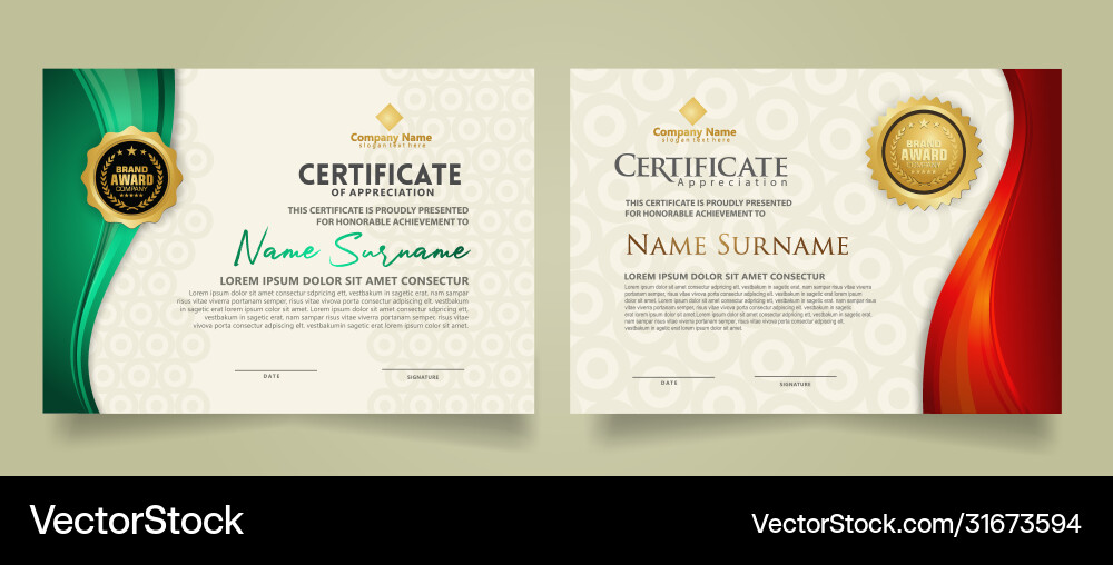 Set modern certificate template with flow lines Set modern certificate template with flow lines vector image