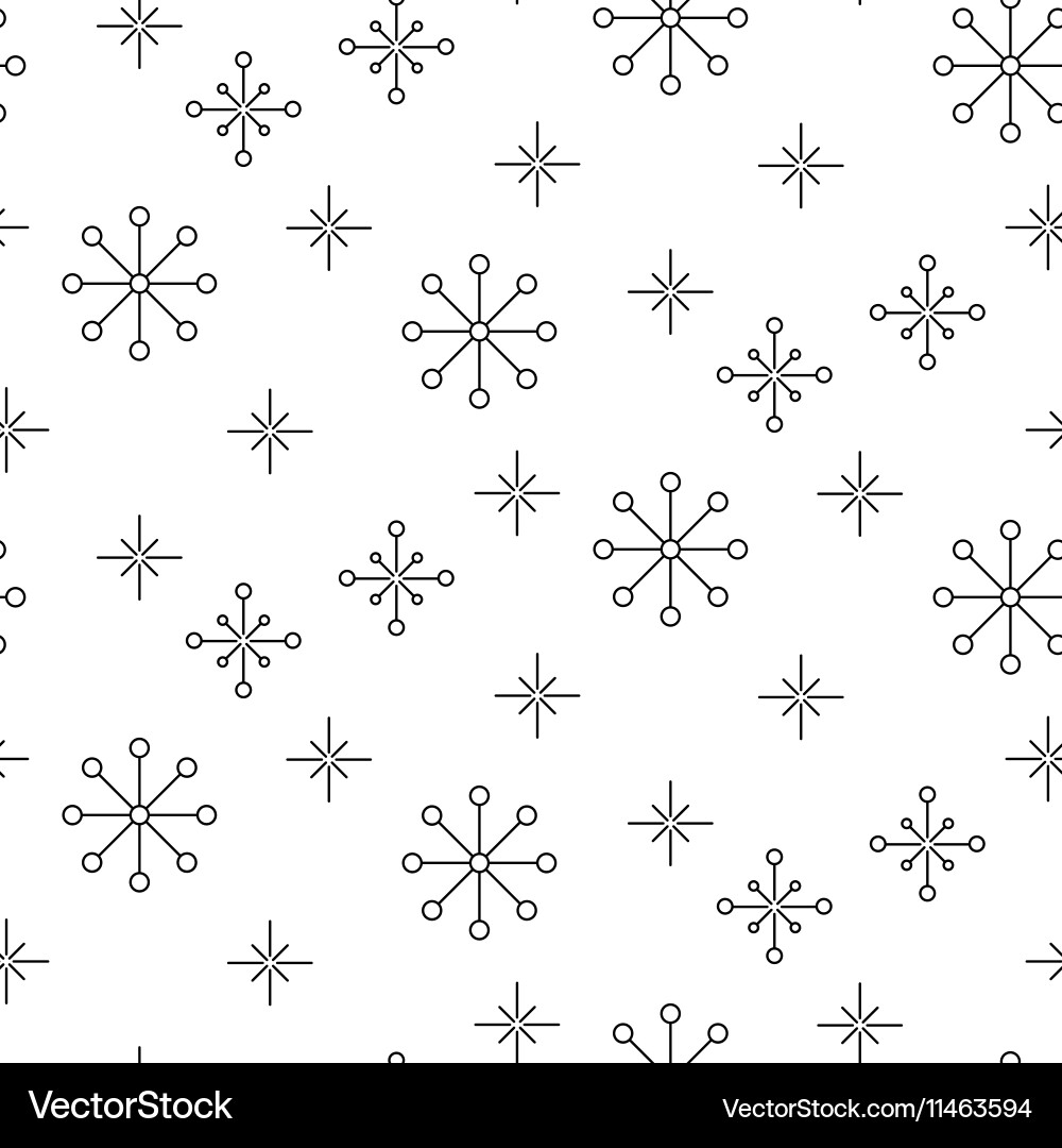 Simple Snowflake Winter Seamless Pattern vector image