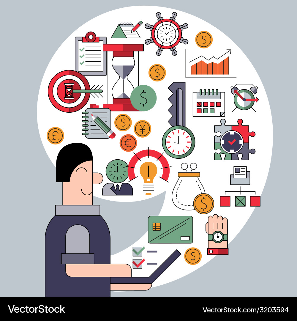 Time management concept Royalty Free Vector Image